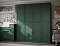 Palace Imports Solid Wood Pantry Cabinet - 71.5" Tall x 65" W - Wood Storage Cabinet w/ 8 Shaker Wooden Doors, 12 Adjustable Shelves - Kitchen Cupboard - Green, 100% Eco-Friendly Pine, Made in Brazil