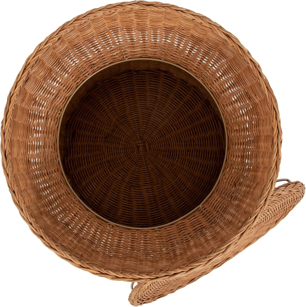 Kate and Laurel Thatch Modern Woven Rattan Round Storage Side Table, 17 x 17 x 21, Natural Rattan, Lift-Top End Table for Use as Hidden Storage Basket, Nursery Toy Storage, or Small Laundry Hamper
