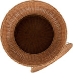Kate and Laurel Thatch Modern Woven Rattan Round Storage Side Table, 17 x 17 x 21, Natural Rattan, Lift-Top End Table for Use as Hidden Storage Basket, Nursery Toy Storage, or Small Laundry Hamper