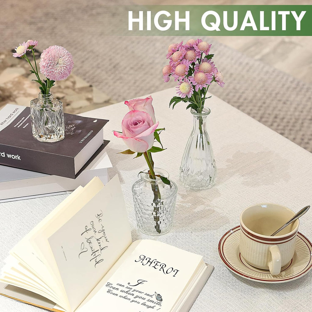 Aheroi 32 Pcs Bud Vase Set, Clear Vases for Centerpieces, Cute Glass Bud Vases Small Vases for Flowers, Mini Vase Flower Vase Set for Wedding Decorations, Room Office Table Decor