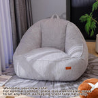 Giant Bean Bag Chair for Adults Teens and Kids, Cozy Fluffy Corduroy Beanbag Chair with Filler Large Floor Lounge Sofa for Living Room, Bedroom (L-Light Grey)