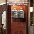 Altar Cabinet, Pooja Cabinet, Thick Bamboo Altar Table, Personal Meditation Temple for Temples and Homes, Meditation Shrine with Drawers & Storage(Style A,53cm/20.8in)