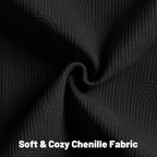FUTEI Pack of 2 Chenille Decorative Throw Pillow Covers 22x22 Inch,Soft Cozy Striped Geometric Patterns Cushion Case,Modern Home Decor for Couch Bed Living Room,Black
