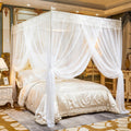 Large Space Mosquito Net, Three Side Opening Canopy Bed Curtains, Princess Bed Drapes Netting for Private Quiet Space Bedroom Decoration, L78xW59xH78 Inches for Queen Size Bed