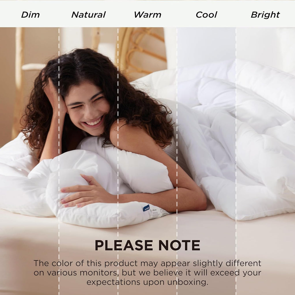 Bedsure Comforter Duvet Insert - Quilted Comforters Queen Size, All Season Duvet, GentleSoft Down Alternative Bedding Blanket, with 8 Tabs, Gifts for Women/Men, White, Queen 88 x 88 Inches