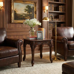 Traditional Dark Cherry Wood End Table for Living Room, Vintage Wooden Side Table with Ornate Detailing and Claw Feet
