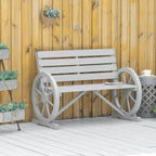Wooden Wagon Wheel Bench