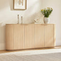 CHITA 70" Sideboard Buffet Cabinet with Storage, Fluted Cabinet with Doors and Adjustable Shelves, Media Console for Living Room, 32" H,Oak