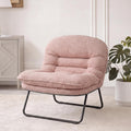 DUMOS Comfy Saucer Chair,Fabric Foldable Chairs for Bedroom, Living Room, Dorm & Gaming, Small Foldable Fashion Floor Chair with Back Support for Small Spaces Adults, Dark Pink