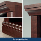 5-Shelf Bookcase with Storage, Classic Cherry Finish Wood Bookshelf for Living Room, Office, or Bedroom