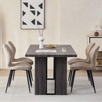 Set of 4 Boucle Dining Chairs – Modern Minimalist Upholstered Kitchen Chairs with Contoured Back and Metal Legs, Brown