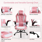 Gaming Chair with Headrest & Lumbar Support - Big & Tall, Height Adjustable, Ergonomic PC Gaming Chair in PU Leather