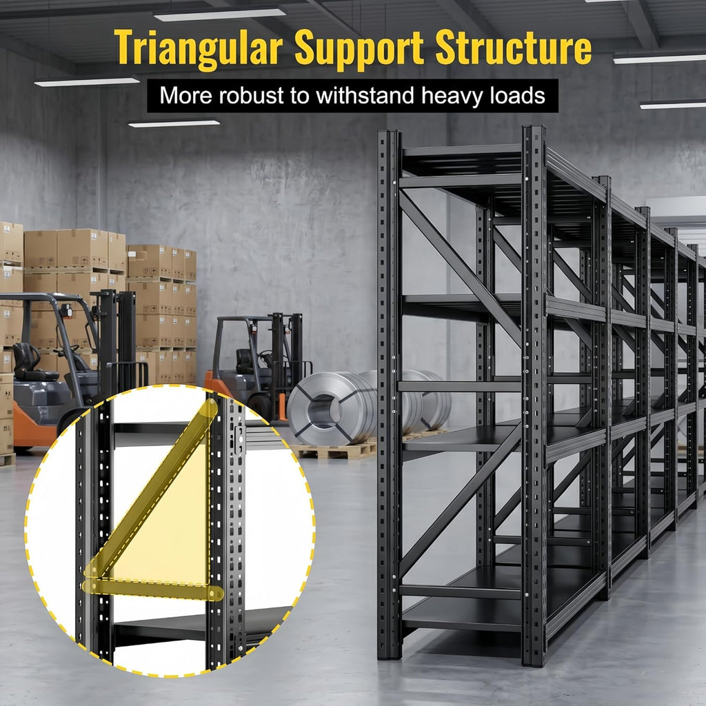 Heavy Duty Garage Shelving, 46" W x 20" D x 71" H, 3500 LBS Capacity, 4-Tier Adjustable Metal Storage Shelves, Reinforced Steel Storage Rack for Garage, Basement, Utility Room