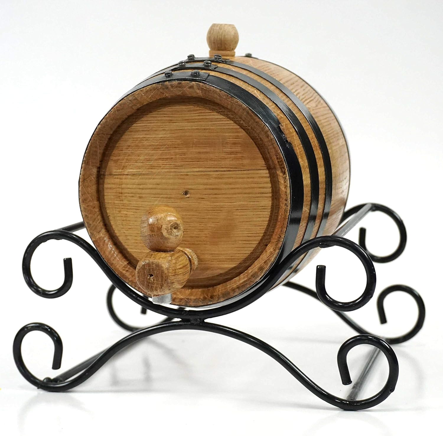 THOUSAND OAKS BARREL Wrought Iron Cradle Stand for 1 Liter & 2 Liter Oak Aging Barrel - Mini Bourbon and Wine Metal Rack Holder Base