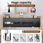 48" Gaming Under Desk Cable Management Tray, Black No Drill Cord Organizer for PC Setup, Large Anti-Sag Wire Hider, Stealth Cable Management Net for Battlestation (Black, 47.8")