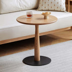 Small Wooden Round Side Table, Accent Nightstand Pedestal Table for Living Room, Bedroom, Compact Coffee Table, Drink Table, End Table for Small Spaces, Corners, Office(Natural, 13.78"D x 21.26"H)