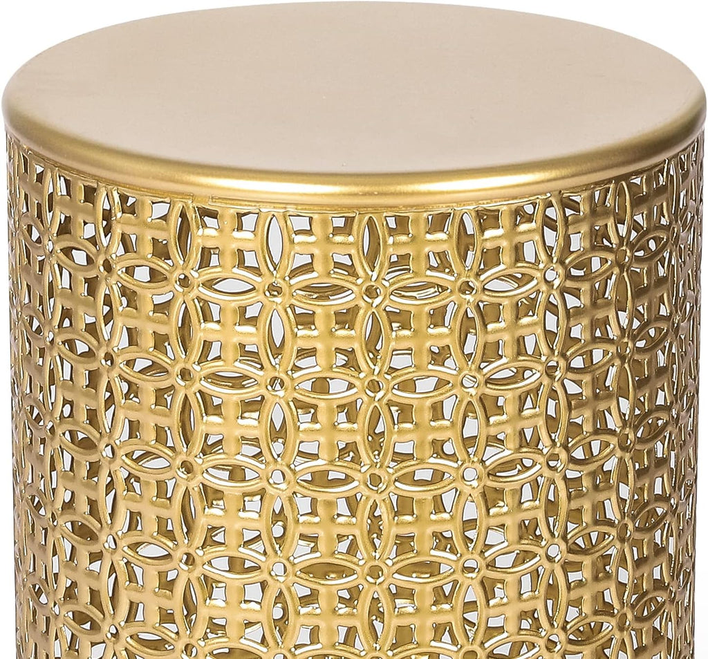 Homebeez Modern Nesting Tables Set of 2, Round Metal End Table, Accent Side Tables for Living Room & Bedroom, No Assembly Nightstands, Gold