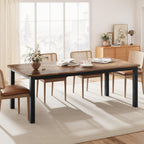 GAOMON 78 Inch Long Kitchen Table for 6-8, Dining Room Table for Kitchen Living Room, Large Dinner Tables, Industrial Indoor Restaurant Tables with Sturdy Metal Frame(Only Table) (Brown)