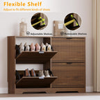 BORNOON Large Shoe Cabinet for Entryway, Shoe Rack Cabinet with 4 Flip Drawer and Adjustable Shelves for Small Apartment, Foyer