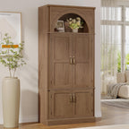 71'' Tall Kitchen Pantry Storage Cabinet, Food Pantry Wood Cabinet with Adjustable Shelves, Freestanding Versatile Kitchen Pantry Cupboard for Kitchen, Dining Room, Living Room, Brown