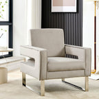 Velvet Accent Chairs Set of 2, Modern Armchair, Grey | Stainless Steel Base, Soft Velvet Upholstery, Thick Padded Seat, 350 LBS Weight Capacity, For Living Room and Home Office