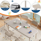 IDEALHOUSE 7 Piece Folding Kids Table and Chairs Set, Activity Table Set | 7 Piece Set for Dining Room,Daycare,Classrooms