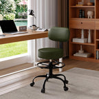 Drafting Chair with Back, Adjustable Foot Rest Rolling Stool(1, Green)