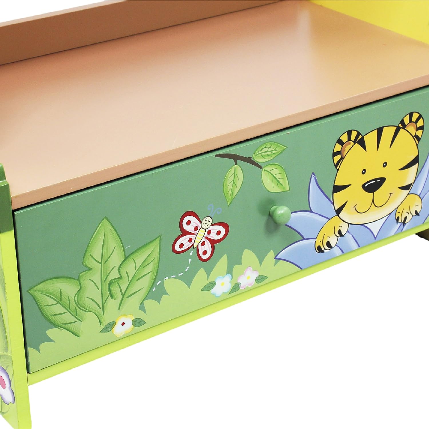 Fantasy Fields Sunny Safari Kids Wooden Bookshelf with Storage Drawers, Multicolor