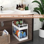 Ronlap 3 Tier Slim Rolling Storage Cart with Wheels Plastic Utility Cart Organizer for Snack Craft Art Postpartum Baby Diaper Nail Makeup in Bathroom Laundry Room Kitchen Bedside Narrow Space, White