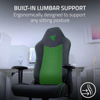 Razer Iskur V2 X Ergonomic Gaming Chair — Built-in Lumbar Support, Widened Seat Base, High-Density Foam Cushions, Adjustable 152° Recline, 2D Armrests, Plush Fabric Finish, PC Gaming — L33T Edition