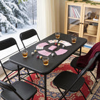 4ft Folding Table with Foldable Steel Legs, Heavy Duty Plastic Foldable Table, Metal Frame, Support up to 400 lb, Portable for Banquet, Craft, Party, Indoor & Outdoor Use, Black