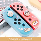 BelugaDesign Boba Dumpling Thumb Grips | Cute Cutecore Food Pork Bun Face Bubble Tea | Kawaii Japanese Button Joystick Cap Cover | Compatible with Nintendo Switch 1 Standard Lite OLED