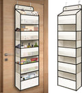 TYMENSH White Over Door Organizer with 5 Large Clear Pockets and 6 Side Mesh Pockets, Anti-Tilt Hanging Door Storage for Nursery, Bathroom, Closet, Bedroom, Dorm, Toys
