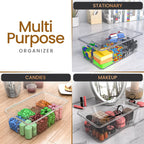 Utopia Home Tea Bag Organizer Set with Lids – 3 Pack Stackable Clear Plastic Storage Bins for Pantry, Cabinet & Fridge – Ideal for Tea, Snacks & Spice Organization