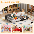 HedoAjim 12 PCS Modular Kids Play Block Couch Sofa Soft Child Toddler Building Fortplay Climbing Bedroom Playroom Baby Convertible Floor Foam Cushion for Boys & Girls (Tonal Gray)