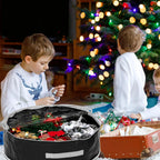 4 Pcs Christmas Wreath Storage Bag, Christmas Garland Storage Container with Clear Window, Zipper & Handle for Xmas Holiday Seasonal Wreath Garland Box(Black,30")
