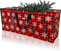 Plastic Waterproof Christmas Tree Bag - Large Storage Box with Reinforced Handles and Dual Zippers for 9ft Artificial Holiday Trees