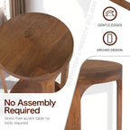 Wooden Drink Table, Pedestal Round End Table, Walnut Brown Nightstand Accent Tables, Small Side Tables for Living Room Plant Stand, Bedroom, 12" x 24"