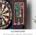 Viper by GLD Products Vault Deluxe Dartboard Cabinet with Shot King Sisal Dartboard and Illumiscore Scoreboard, Wood