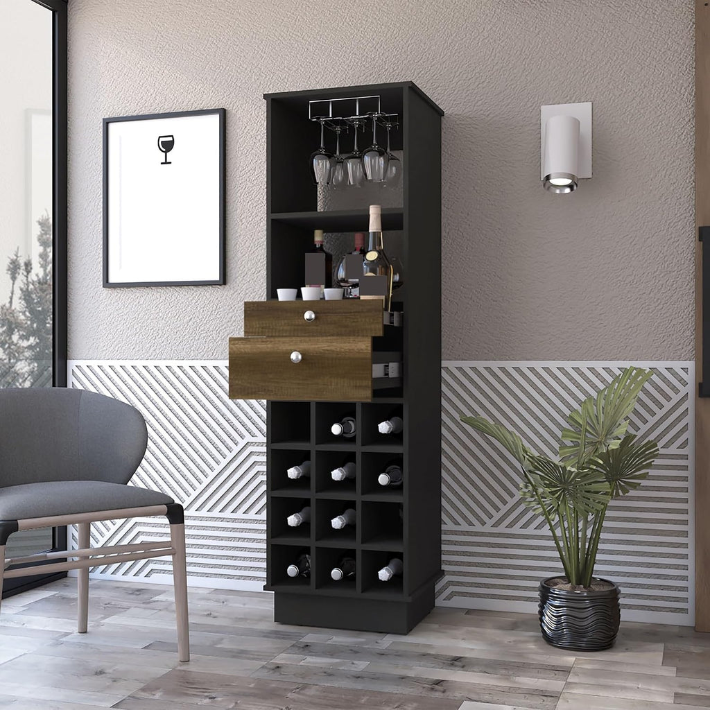 Wine Cabinet with 2-Drawer Storage, 1-Shelf Pantry Sideboard Locker for Kitchen Living Room,for Kitchen Home