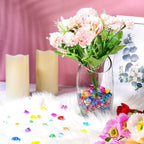 Nuanchu 1140 Pcs Fake Gems Mixed Sizes Fake Ice Cubes Acrylic Crushed Rocks Jewels Plastic Diamonds Crafting Vase Filler for Wedding Birthday Adventure Party Decorations Table Scatters (Multicolor)