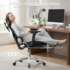 Office Chair with 3D Adjustable Lumbar Support,Ergonomic Computer Chair,Adjustable Headrest and Armrests, 400lbs Capacity,Tilt-Swivel,Premium Mesh Desk Chair for Office,Home & Gaming (Black)