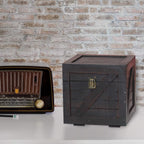Vintiquewise Stackable Wooden Cargo Crate Style Storage Chest (Black)