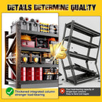 79"W Garage Shelving,8000lb Heavy Duty Storage Shelves,Industrial Metal Storage Shelving,Easy to install Standing Garage Shelf,4 Tier Adjustable Shelving Unit for Warehouse,Basement,74"H x 79"W x 24"D