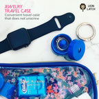 Lion Latch Travel Jewelry Box Case, Ring Holder on Shark Tank - Ring Holder for Women Girls with Keychain, Small Jewelry Organizer Boxes, Portable Ring Keeper Key Chain, Jewelry Storage Case