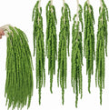 6Pcs Light Green Dried Amaranthus Hanging Flowers for Wedding Arch, 100% Natural Preserved Amaranthus Flowers for Floral Arrangement, Wall Home Decor (23 in)