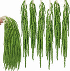 6Pcs Light Green Dried Amaranthus Hanging Flowers for Wedding Arch, 100% Natural Preserved Amaranthus Flowers for Floral Arrangement, Wall Home Decor (23 in)