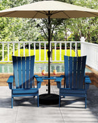 GREENVINES Folding-Adirondack-Chairs-Set-of-2 | HDPE Plastic | Arch Series | Fire Pit Chair | All Weather | for Outdoor Patio Deck Backyard Poolside | Blue