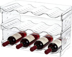 Stackable Wine Rack,Wine Bottle Holder for Inside Cabinet,for Pantry,Refrigerator,Countertop Organization-3 Tiers for 12 Bottles