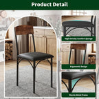 42'' Round Dining Table Set for 4, Space Saving Wood Kitchen Table and Chairs Set for 4 with Faux Leather Chairs, Extra Storage, Vintage Brown